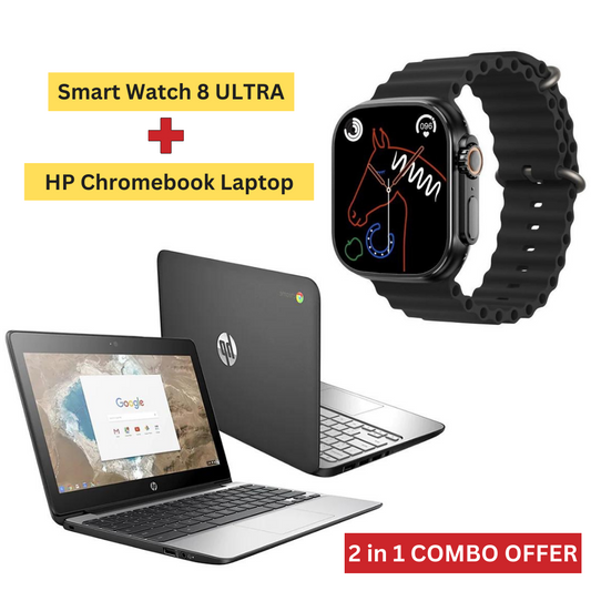2 in 1 COMBO Offer - HP Chromebook Laptop+Smart Watch 8 ULTRA