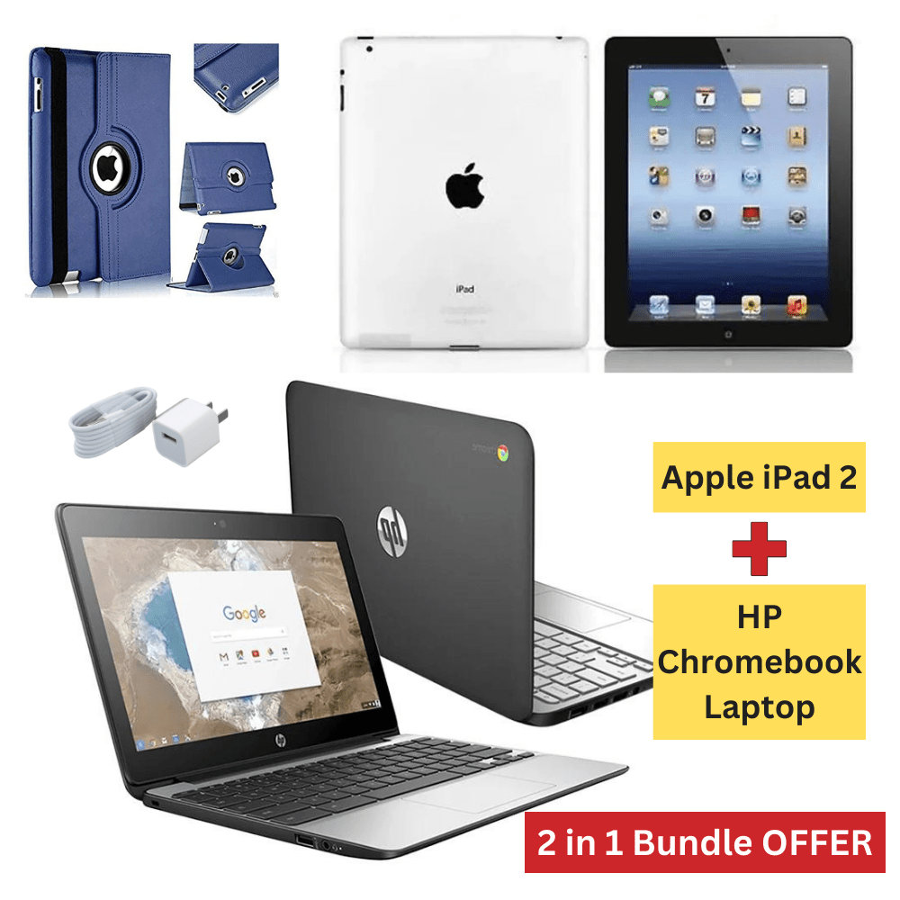 2 in 1 Bundle Offer - Apple iPad 2 + HP Chromebook Laptop - Deals Point