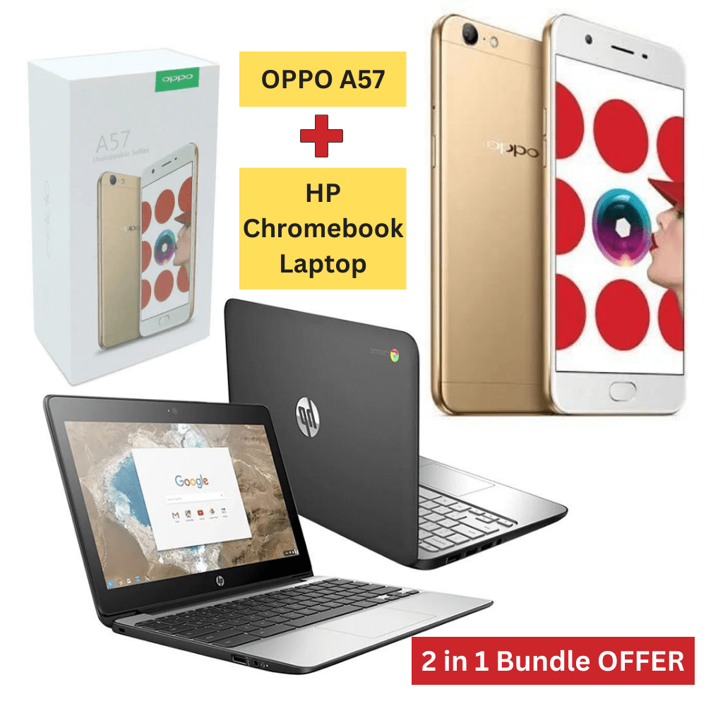 2 in 1 Bundle Offer - Oppo A57 Smart Phone + HP Chromebook Laptop - Deals Point